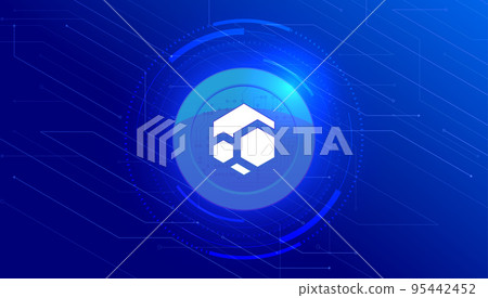 Flux coin cryptocurrency concept banner background. 95442452