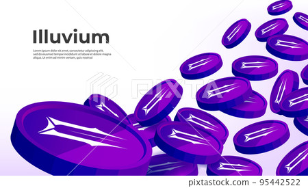 Illuvium (ILV) cryptocurrency concept banner background. 95442522