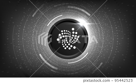 IOTA (MIOTA) coin cryptocurrency concept banner background. IOTA (MIOTA) coin cryptocurrency concept banner background. 95442523