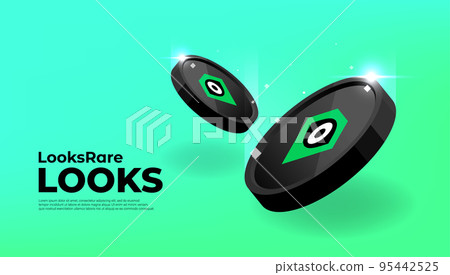 LooksRare (LOOKS) coin cryptocurrency concept banner background. LooksRare (LOOKS) coin cryptocurrency concept banner background. 95442525