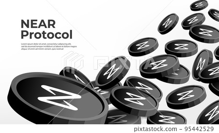 NEAR Protocol (NEAR) cryptocurrency concept banner background. 95442529