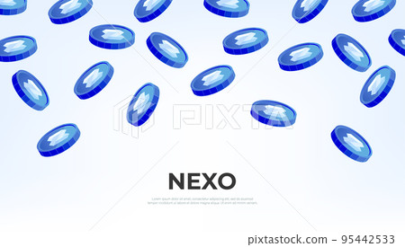 NEXO coin falling from the sky. NEXO cryptocurrency concept banner background. 95442533
