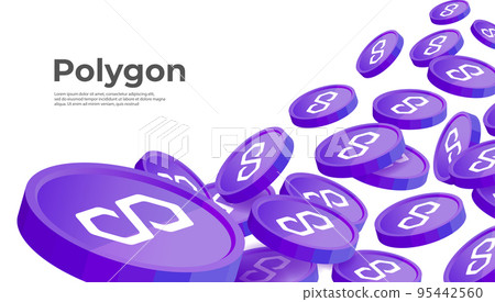 Polygon (MATIC) cryptocurrency concept banner background. 95442560
