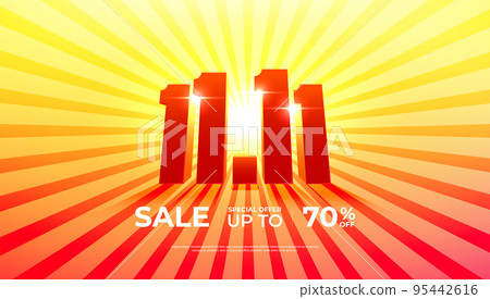11.11 Online sale banner template design for social media and website. 11.11 Online sale banner template design for social media and website. 95442616