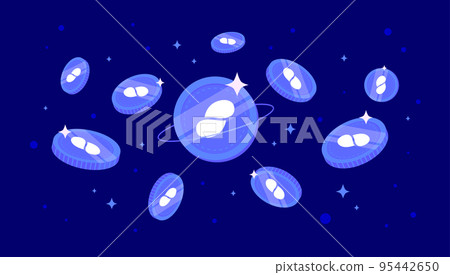 Status (SNT) coins falling from the sky. SNT cryptocurrency concept banner background. Status (SNT) coins falling from the sky. SNT cryptocurrency concept banner background. 95442650