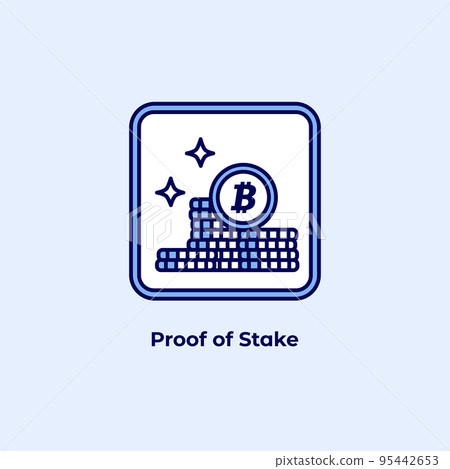 Proof of Stake (POS) icon. Crypto Staking concept. vector Proof of Stake (POS) icon. Crypto Staking concept. vector 95442653