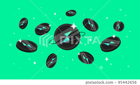THORChain (RUNE) coins falling from the sky. RUNE cryptocurrency concept banner background. THORChain (RUNE) coins falling from the sky. RUNE cryptocurrency concept banner background. 95442656