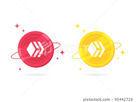 HIVE coin flat icon isolated on white background. HIVE coin flat icon isolated on white background. 95442728