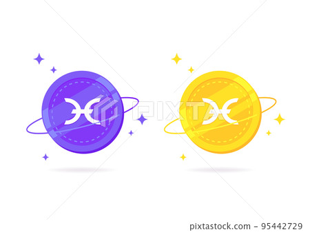 Holo (HOT) coin flat icon isolated on white background. 95442729