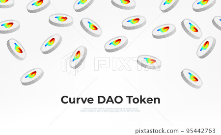 Curve DAO Token (CRV) coin falling from the... - Stock Illustration ...