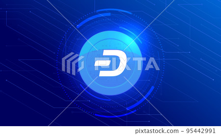 DASH coin cryptocurrency concept banner background. 95442991