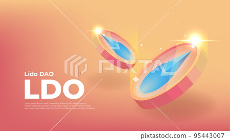 Lido DAO (LDO) coin cryptocurrency concept banner background. 95443007
