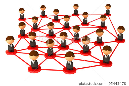 Crowd of small symbolic 3d figures Crowd of small symbolic 3d figures 95443478