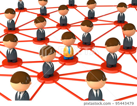 Crowd of small symbolic 3d figures Crowd of small symbolic 3d figures 95443479