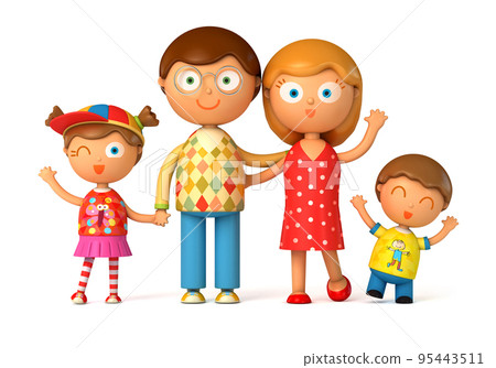 Happy family, posing together Happy family, posing together 95443511