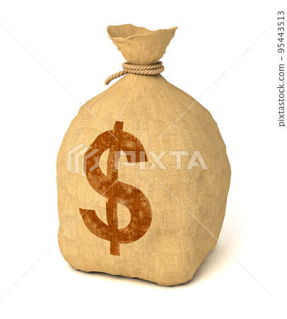 Money bag. Isolated on white background. 3d render - Stock Illustration ...