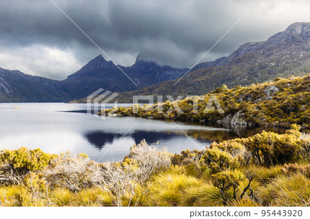 Stormy Cradle Mountain in Tasmania Australia Stormy Cradle Mountain in Tasmania Australia 95443920