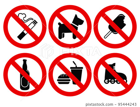 Set prohibited signs. Supermarket symbols 95444243