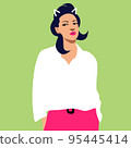 Beautiful young woman with cat ears 95445414