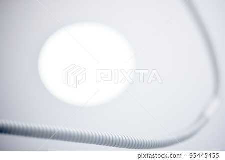 white plastic corrugated pipe on white background 95445455