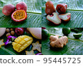 Collection of exotic fruits 95445725