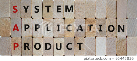 SAP, system, application, product symbol. Wooden blocks with words SAP, system, application, product. Beautiful wooden background, copy space. Business and SAP, system, application, product concept. SAP, system, application, product symbol. Wooden blocks with words SAP, system, application, product. Beautiful wooden background, copy space. Business and SAP, system, application, product concept. 95445836