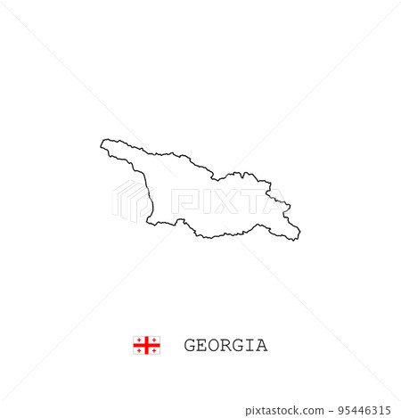 Georgia vector map outline, line, linear. Georgia black map on white background. Georgia Georgia vector map outline, line, linear. Georgia black map on white background. Georgia 95446315
