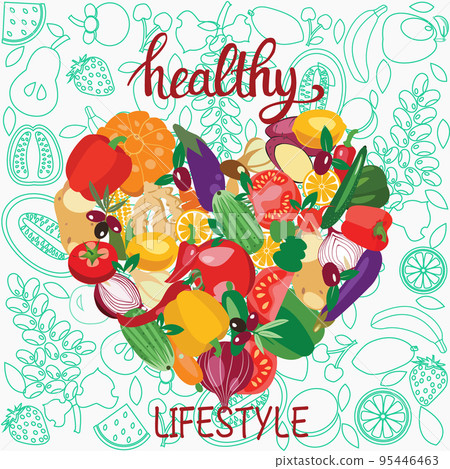 Vegetarian food collection and quotes Healthy lifestyle Vegetarian food collection and quotes Healthy lifestyle 95446463