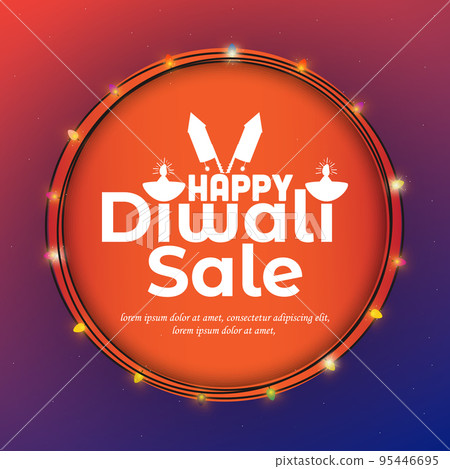 Vector illustration or greeting card for Diwali festival with Diwali elements. Diwali background. Vector illustration or greeting card for Diwali festival with Diwali elements. Diwali background. 95446695