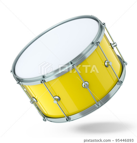 Realistic drum on white background. 3d render concept of musical instrument Realistic drum on white background. 3d render concept of musical instrument 95446893