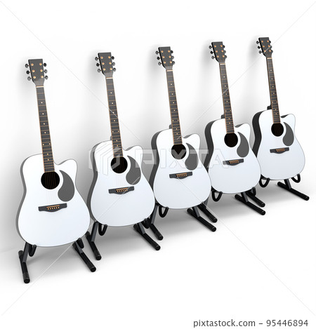 Set of acoustic guitar isolated on white background. Set of acoustic guitar isolated on white background. 95446894