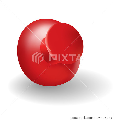 Red pushpin with shadow isolated on white. Fixation for note attach stickers. Stationery item, office paperwork equipment, secretary accessory Red pushpin with shadow isolated on white. Fixation for note attach stickers. Stationery item, office paperwork equipment, secretary accessory 95446985