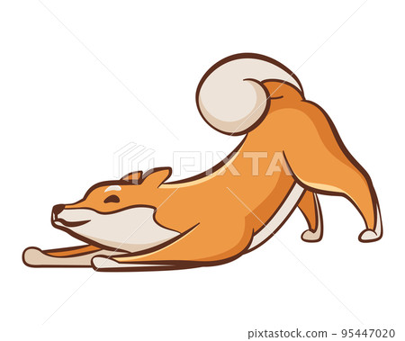 Shiba inu dog character. Playful pet ready to play. Hand drawn vector sticker. Cute and funny dog. Adorable friend Shiba inu dog character. Playful pet ready to play. Hand drawn vector sticker. Cute and funny dog. Adorable friend 95447020