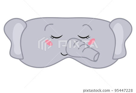 Sleep mask with baby elephant face Vector illustration Sleep mask with baby elephant face Vector illustration 95447228