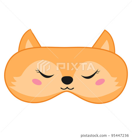 Sleep mask with baby fox face Vector illustration 95447236
