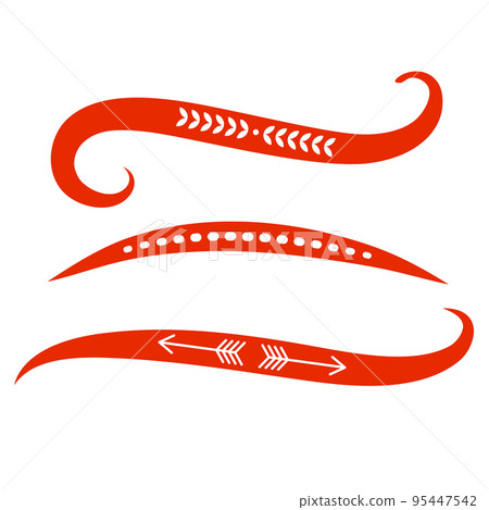 Red Swirls Swash Logo Ornament Designs 95447542