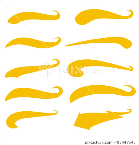 Yellow Swirls Swash Logo Ornament Designs 95447543