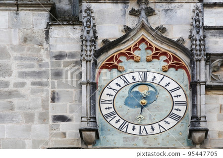 Clock of Saint Lazare cathedral in Autun, Burgundy, France Clock of Saint Lazare cathedral in Autun, Burgundy, France 95447705