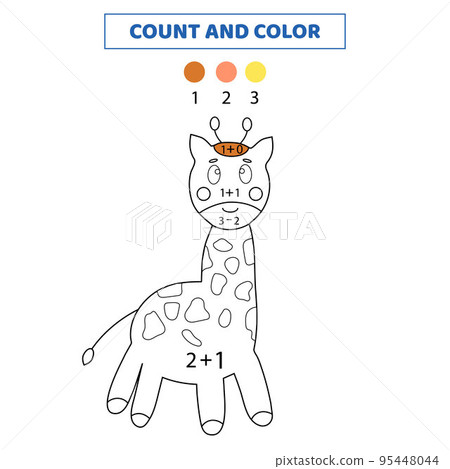 Count and color worksheet for children.	 95448044