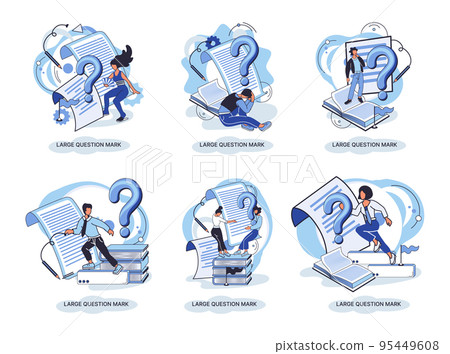 Ladge question mark. Problem and solution concept metaphor. Ask questions. FAQ frequently asked help Ladge question mark. Problem and solution concept metaphor. Ask questions. FAQ frequently asked help 95449608