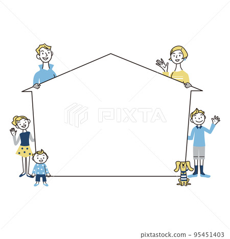 家庭房子剪影邊緣消息 95451403