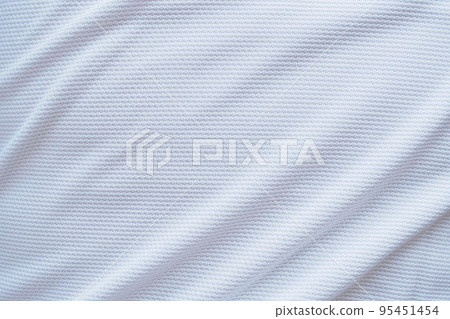White football jersey clothing fabric texture sports wear background White football jersey clothing fabric texture sports wear background 95451454