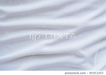 White football jersey clothing fabric texture sports wear background White football jersey clothing fabric texture sports wear background 95451455