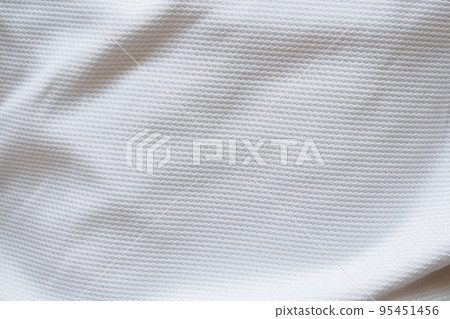 White football jersey clothing fabric texture sports wear background White football jersey clothing fabric texture sports wear background 95451456