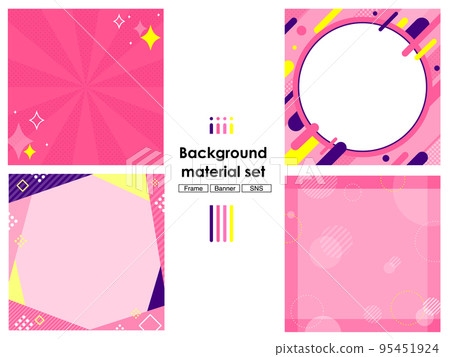 Design material set pink frame SNS banner 95451924