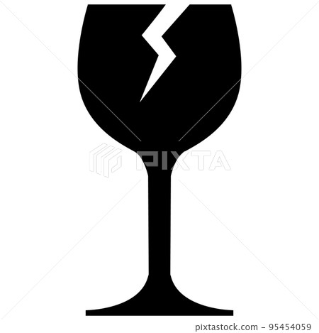 Broken glass icon on white background. Packaging symbol. fragile glass symbol. flat style.  95454059