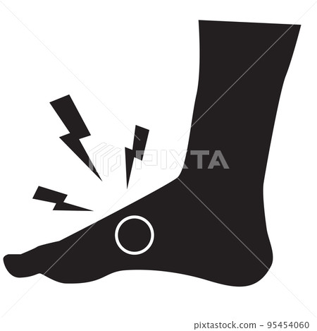 Foot cramp icon on white background. Muscle cramp sign. ankle pain symbol. flat style.  95454060