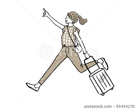 去旅行的激動的女孩 去旅行的激動的女孩 95454270