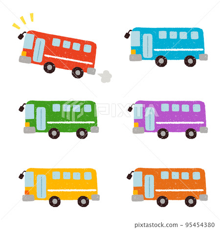 手繪彩色巴士套裝 手繪彩色巴士套裝 95454380