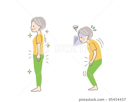 Comparison of correct and bad posture of senior women 95454437